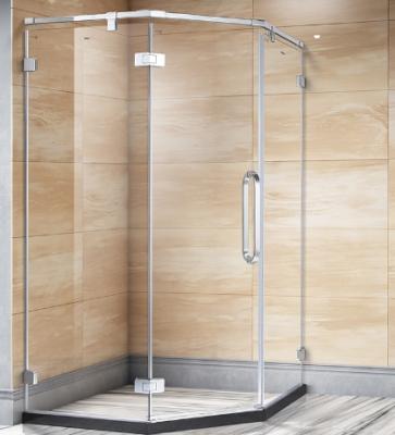 China Diamond Shape Free Standing Tempered Bathroom Hinge Door Frameless Glass Shower Room for sale