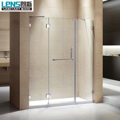 China Quiet Operation Frameless Shower Door With Clear Tempered Glass for sale