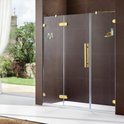 China With Frame Luxury High End Brass Hardware Hinged Shower Enclosure for sale