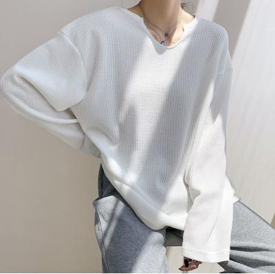 China Anti-Wrinkle Loose Render Women's Clothing Autumn Winter Knitted Ladies T-Shirt Casual Long Sleeve Sweater Knitted T-Shirt Top for sale