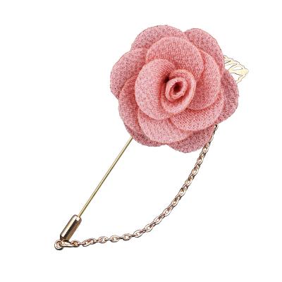 China Wholesale Flower Costume Accessories For Man Cloth Flower Pin Metal Brooch Pin Jewelry for sale