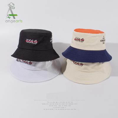 China Wholesale Cheap Custom Colored Cotton Blank Designer Character Fashion Summer Simple Bucket Hat Women Women With Embroidered Logo for sale