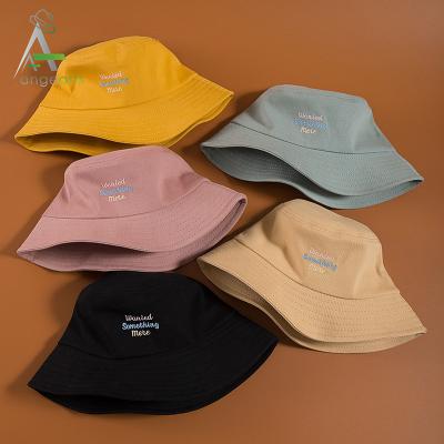 China Wholesale Character Logo Quality Cotton Embroidery Bucket Hat Fishing Cap Bucket Hats Custom Made For Women for sale