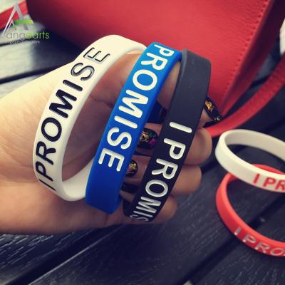 China Wholesale Cheap Silicone Two Sides Silicone Bracelet Custom Europe Silicon Double Layer Bracelet Printing Wristband for sale