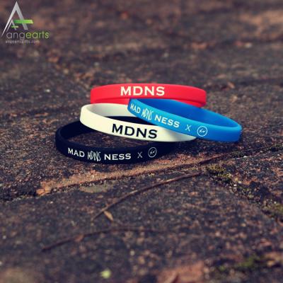 China Custom Silicone Wristband Promotional Wristband Europe Silicone Double Sided Wristband for sale