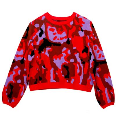 China Factory Design Others Autumn Winter Unique Custom Crop Crewneck Polyester Top Women's Sweaters for sale