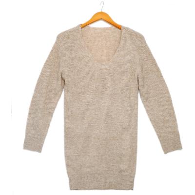 China New Style Solid Color Ladies Winter Cashmere Sweater Dresses Loose Soft Women Breathable for sale