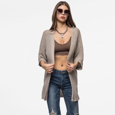 China Breathable high quality long cardigan knitting temperament ladies knit cardigan sweater for sale