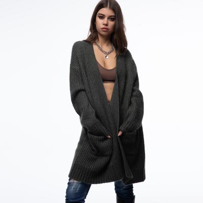 China Wholesale High Quality Breathable Custom Logo Sweater Luxury Suit Knit Long Oversized Vintage Cardigan For Women Winter for sale