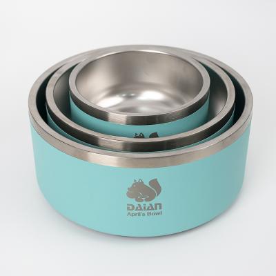 China 2021 DAIAN New Sustainable Design Double Wall Vacuum Insulated Raised Stainless Steel Dog Bowl Cat Bowl 18oz 32oz 64oz for sale