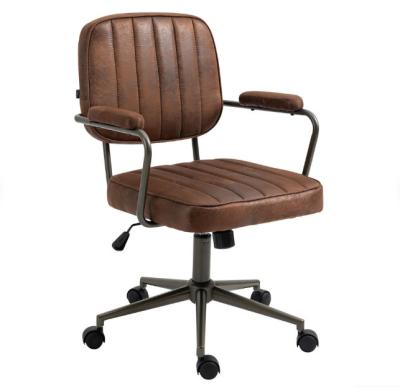 China Vintage Retro PU Upholstered Chair Office With Padded Seat And Comfortable Back for sale