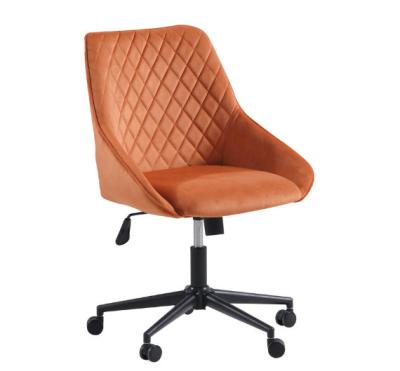 China Industrial Yellow Velvet Comfortable Upholstered Office Chair  With Padded Seat for sale