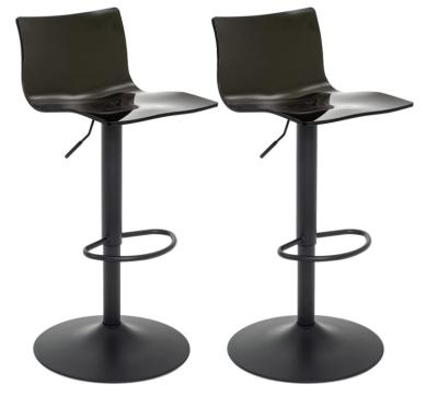 China Black Contemporary Adjustable Acrylic Bar Stools With Swivel Chrom Leg for sale