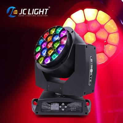 China Disco 19*15w Rgbw Led Big Bee Eyes Moving Head Light 4in1 19pcs Parky K10 Zoom Wash Led Moving Head Light for Dj Disco Bar Party for sale