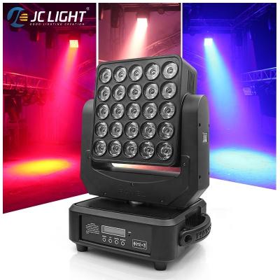 China Dj Manufacturer Full Color 25x12w Rgbw 4in1 Led Moving Head Wash Matrix Beam Light for Stage for sale