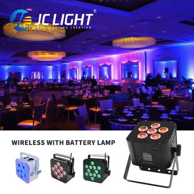 China 0~100% Dimmer Custom Cheap Low Price Led Rgb Par Stage Light 9x18w Rgb 6in1 Wedding Party Rechargeable Battery Uplight for sale