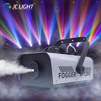 China Stages Wholesale Price 1200w Rgb 6 Wireless Stage Light Smoke Machine with Remote Fog Machine for sale