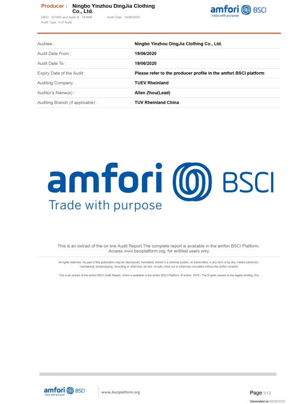 BSCI - Fuzhou Time Sail Import & Export Co., Ltd.