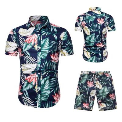 China 2021 QUICK DRY new wholesale summer beach shirt pants two piece set 2 piece short sets for men for sale