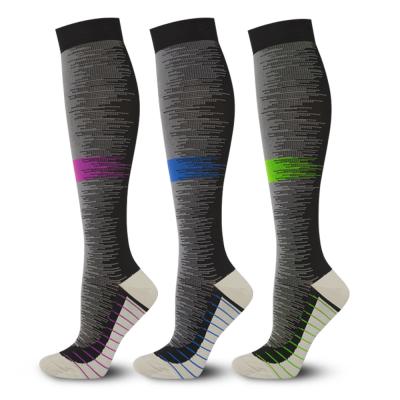 China Fashion Antibacterial Knee High Graduated Sports Compression Socks For Women And Men for sale