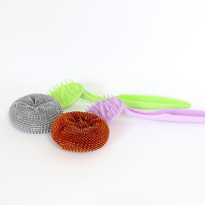 China Sustainable Washable Kitchen Brush PP Wire Dish Washing Brush With Handle for sale