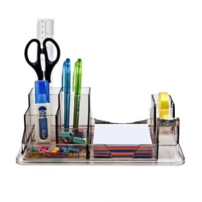 China Acrylic Pen Pencil Holder Office Desk Stationery Stand Desk Set for sale