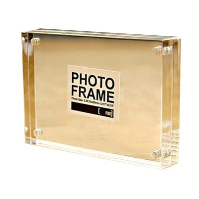 China Recyclable Rectangle Magnet Photo Frame Double Acrylic Magnetic Glass Picture Frame for sale