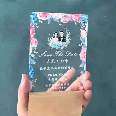 China Nontoxic Top Grade Luxury Custom Laser Cut Wedding Acrylic Invitation Card for sale