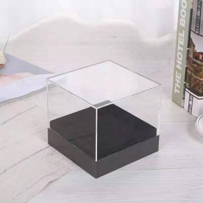 China Custom Selling Rose Flower Acrylic Flower Box Gift Package Box Clear Transparent Acrylic Hot Valentine's Day Acrylic Flower Box for sale