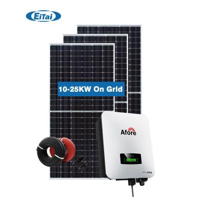 China EITAI 10kva OnGrid Commercial Solar System 20kva Grid Tie Solar System Three Phase Home On Grid Solar Cell System for sale