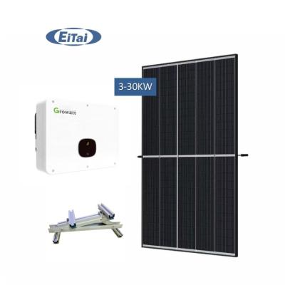 China Home Solar System 10Kw 15Kw 20Kw High Efficiency SO37 EITAI Solar Kit Grid Tie 3 Phase PV System for sale