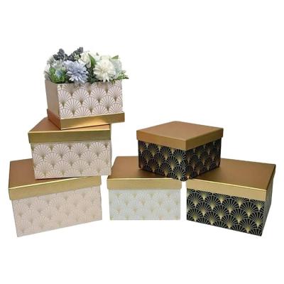 China Handmade European Style Square Hot Stamping Three Piece Gift Box for sale