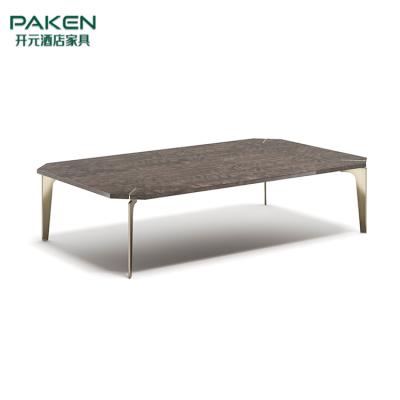 China New Design OEM Foshan Manufacturer Modern Design Villa Marble Living Room Center Coffee Table Custom Made Metal Top Leg for sale