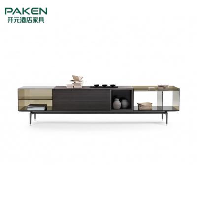 China Modern design factory price custom made modern style wooden TV stand cabinet for villa living room for sale