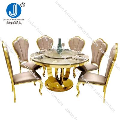 China Wholesale Modern Luxury Stone Marble Dining Table Stainless Steel Gold Metal Furniture Dining Tables Unique Dining Table for sale