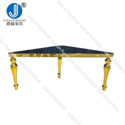 China Wedding events furniture china manufacturer hotel restaurant alibaba website dining table gold and dining table large glass triangle dining table for sale