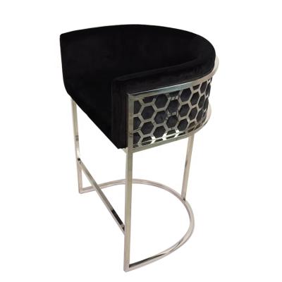 China Modern hot sale Nordic white bar stool high bar stools fabric stainless steel natural black velvet bar stool for sale