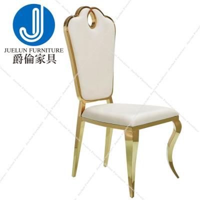 China Supplier Hotel Gold Stainless Steel Banquet Chair Wedding Chair Modern Chinese Stacking Luxury Wedding Event Chair for sale