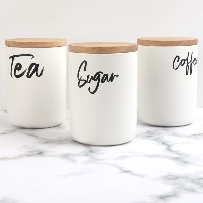 China Casual Ceramic Porcelain Home Food Kitchen Canister Jar Storage Container Sets for sale