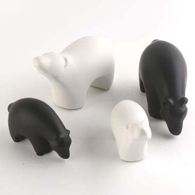 China 17cm Ceramic Matt White Ceramic Polar Bear for Home Decor Decoration Ornament for sale