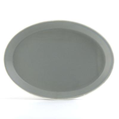 China 13 Inch Sustainable Custom Design Oval Ceramic Porcelain Dish Dish For Restaurant Hotel for sale