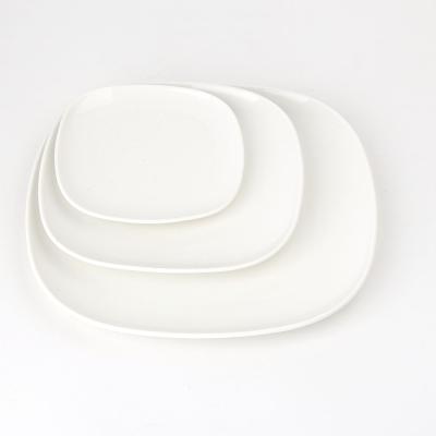 China Sustainable Fashion Simple White Porcelain Square Design High Quality Dishes Dish Hotel Restaurant for sale