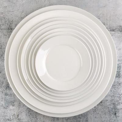 China Cheap Viable Wholesale 10 Inch White Ceramic Porcelain Dinner Serving Platter for sale