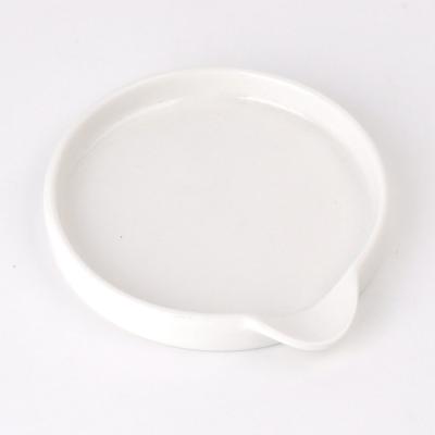 China 5 Inch Sustainable White Ceramic Porcelain Coffee Tea Bag Rest Holder Dishes for sale