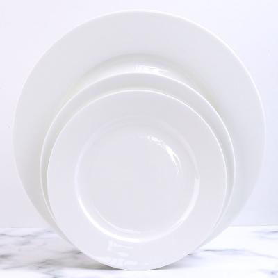 China 7 Inch Sustainable Custom Design Bone China Fine Round Side Dessert Serving Platter Dishes for sale