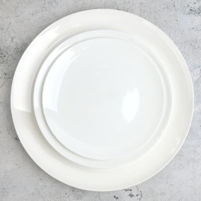 China Durable 8 Inch White Round Bone China Fine Torque Cake Bread Side Serving Plates Dishes for sale