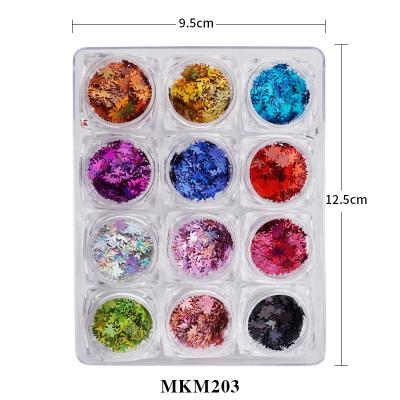 China 2d Maple Leaves Art Sequins Glitter X'mas Nail Art DIY Decoration MCMANN 1 Box Nail Flakes Laser Sequin Slice Holographic Acrylic Nail Arts Decoration for sale