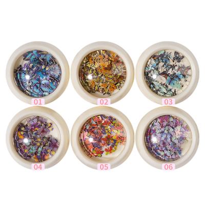 China Colorful Nail Art Decoration Accessories For Girls Finger Nail Art MCMANN 3D Butterfly Nail Art Jewelry 2021 Trend Glitter Decorations For Women for sale