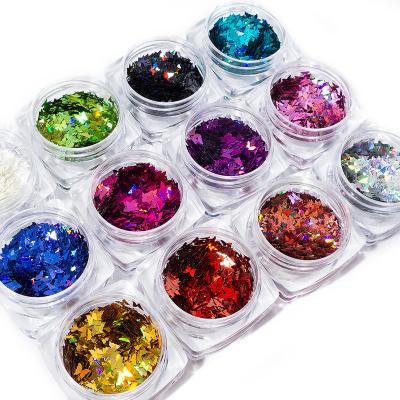 China Colorful Art Glitter Sequin Butterfly Glitter Decoration Hot Sell Nail Art Single Pack Nail Laser Butterfly For Nail Art Use Decorate for sale