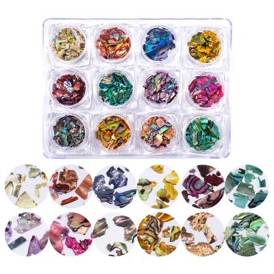 China MCMANN Plastic Nail Art Sequin Wholesale 12 Colors Abalone Shell Color Ultrathin Magic Sequins Nails Sticker Ornaments Decoration 2020 for sale